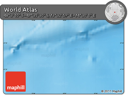 Physical Map of the Area around 47° 49' 20" S, 74° 1' 30" E