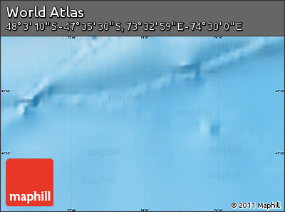 Physical Map of the Area around 47° 49' 20" S, 74° 1' 30" E