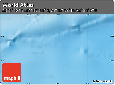 Physical Map of the Area around 47° 49' 20" S, 74° 1' 30" E