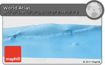 Physical Panoramic Map of the Area around 47° 49' 20" S, 74° 1' 30" E