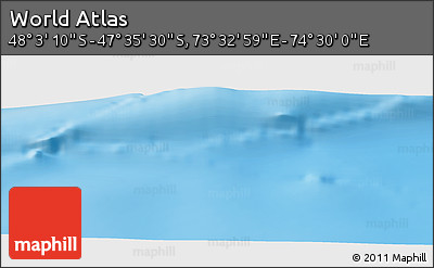 Physical Panoramic Map of the Area around 47° 49' 20" S, 74° 1' 30" E