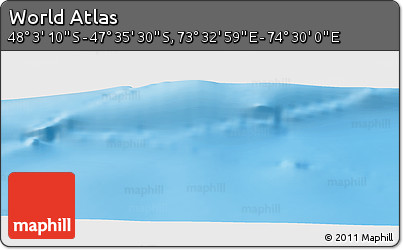 Physical Panoramic Map of the Area around 47° 49' 20" S, 74° 1' 30" E