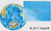 Physical Location Map of the area around 47° 49' 20" S, 76° 34' 29" E