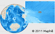 Shaded Relief Location Map of the area around 47° 49' 20" S, 76° 34' 29" E