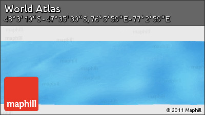 Physical Panoramic Map of the Area around 47° 49' 20" S, 76° 34' 29" E