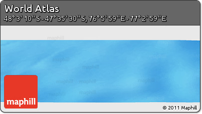 Physical Panoramic Map of the Area around 47° 49' 20" S, 76° 34' 29" E