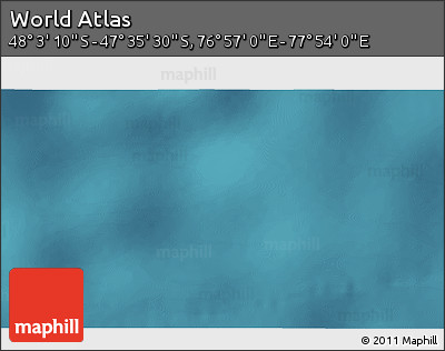 Satellite 3D Map of the Area around 47° 49' 20" S, 77° 25' 30" E