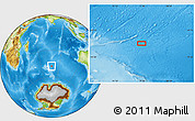 Physical Location Map of the area around 47° 49' 20" S, 77° 25' 30" E