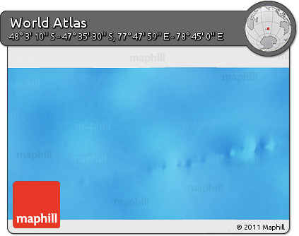 Shaded Relief 3D Map of the Area around 47° 49' 20" S, 78° 16' 30" E