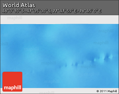 Shaded Relief 3D Map of the Area around 47° 49' 20" S, 78° 16' 30" E