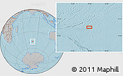 Gray Location Map of the area around 47° 49' 20" S, 78° 16' 30" E, hill shading