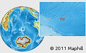 Physical Location Map of the area around 47° 49' 20" S, 78° 16' 30" E