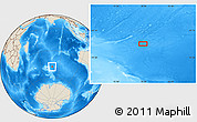 Shaded Relief Location Map of the area around 47° 49' 20" S, 78° 16' 30" E