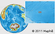 Physical Location Map of the area around 47° 49' 20" S, 79° 58' 29" E