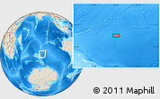 Shaded Relief Location Map of the area around 47° 49' 20" S, 80° 49' 29" E