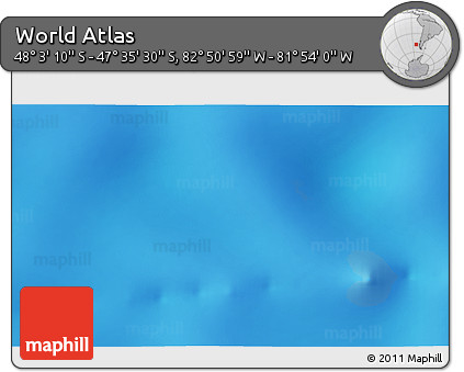 Physical 3D Map of the Area around 47° 49' 20" S, 82° 22' 30" W