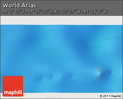 Physical 3D Map of the Area around 47° 49' 20" S, 82° 22' 30" W