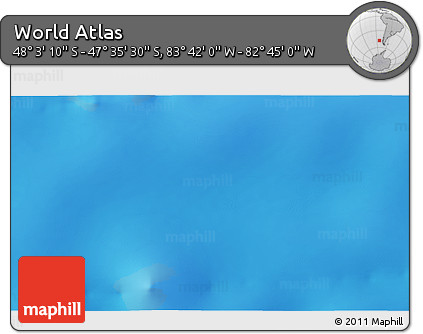 Physical 3D Map of the Area around 47° 49' 20" S, 83° 13' 29" W