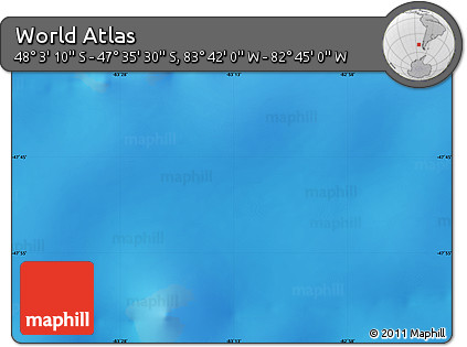 Physical Map of the Area around 47° 49' 20" S, 83° 13' 29" W