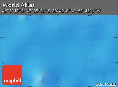 Physical Map of the Area around 47° 49' 20" S, 83° 13' 29" W