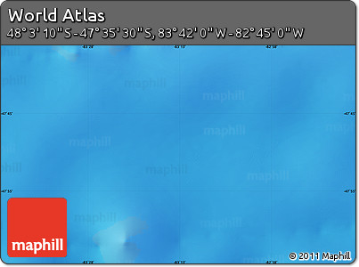 Physical Map of the Area around 47° 49' 20" S, 83° 13' 29" W