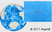 Shaded Relief Location Map of the area around 47° 49' 20" S, 85° 4' 29" E