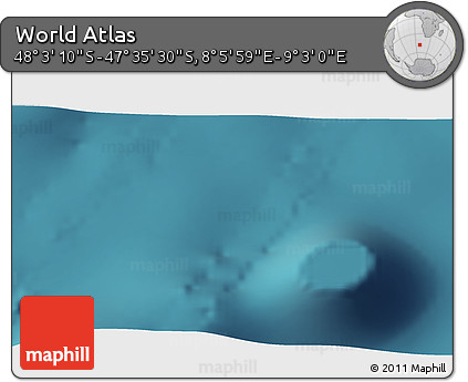 Satellite 3D Map of the Area around 47° 49' 20" S, 8° 34' 29" E