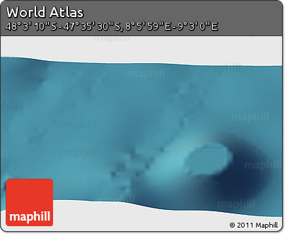Satellite 3D Map of the Area around 47° 49' 20" S, 8° 34' 29" E