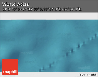 Satellite 3D Map of the Area around 47° 49' 20" S, 94° 25' 30" E