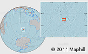 Gray Location Map of the area around 47° 49' 20" S, 96° 58' 29" E, hill shading