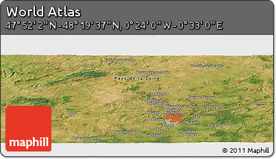 Satellite Panoramic Map of the Area around 48° 5' 50" N, 0° 4' 30" E
