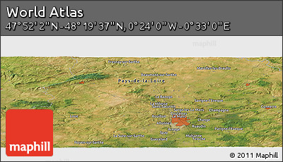 Satellite Panoramic Map of the Area around 48° 5' 50" N, 0° 4' 30" E