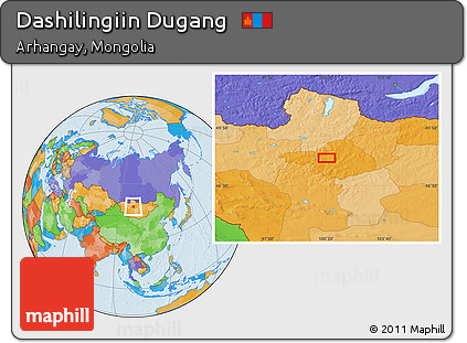 Political Location Map of Dashilingiin Dugang