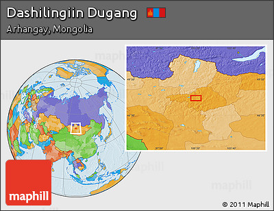 Political Location Map of Dashilingiin Dugang