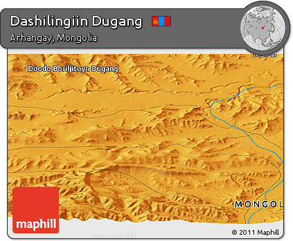Political Panoramic Map of Dashilingiin Dugang