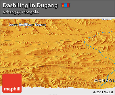 Political Panoramic Map of Dashilingiin Dugang