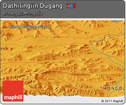 Political Panoramic Map of Dashilingiin Dugang