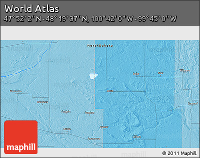 Political 3D Map of the Area around 48° 5' 50" N, 100° 13' 29" W