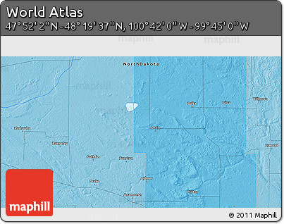 Political 3D Map of the Area around 48° 5' 50" N, 100° 13' 29" W