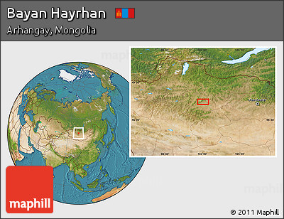 Satellite Location Map of Bayan Hayrhan