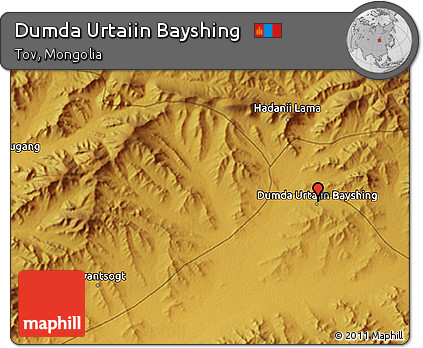 Physical 3D Map of Dumda Urtaiin Bayshing