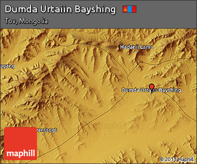 Physical 3D Map of Dumda Urtaiin Bayshing