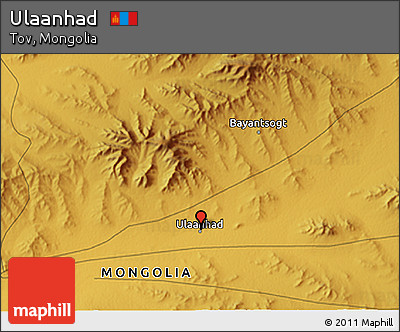 Physical 3D Map of Ulaanhad