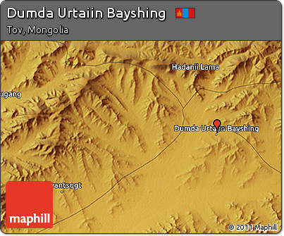 Physical 3D Map of Dumda Urtaiin Bayshing