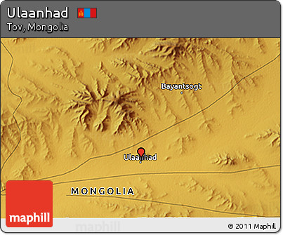 Physical 3D Map of Ulaanhad
