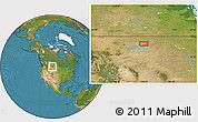 Satellite Location Map of the area around 48° 5' 50" N, 106° 10' 30" W