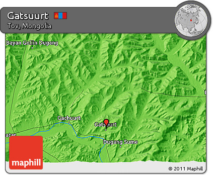 Political 3D Map of Gatsuurt