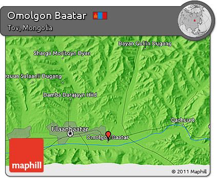 Political 3D Map of Omolgon Baatar