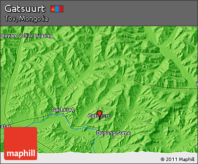 Political 3D Map of Gatsuurt