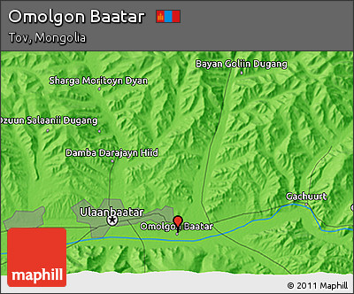 Political 3D Map of Omolgon Baatar